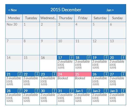 WordPress Booking Calendar plugin WpDevArt com