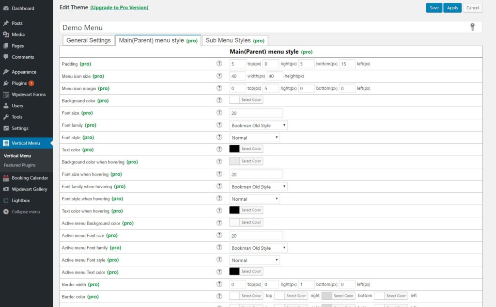 WordPress Vertical menu plugin Free and Premium WordPress Plugins and