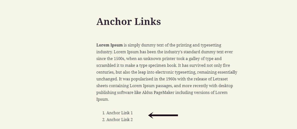 creating anchor links in wordpress