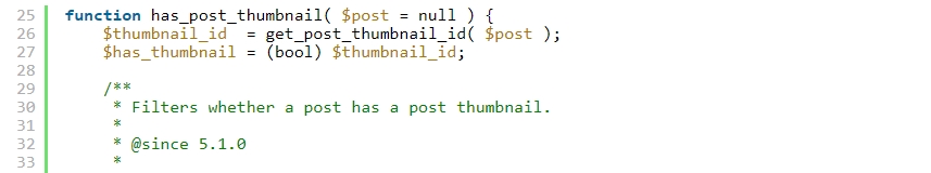  has_post_thumbnail WordPress function