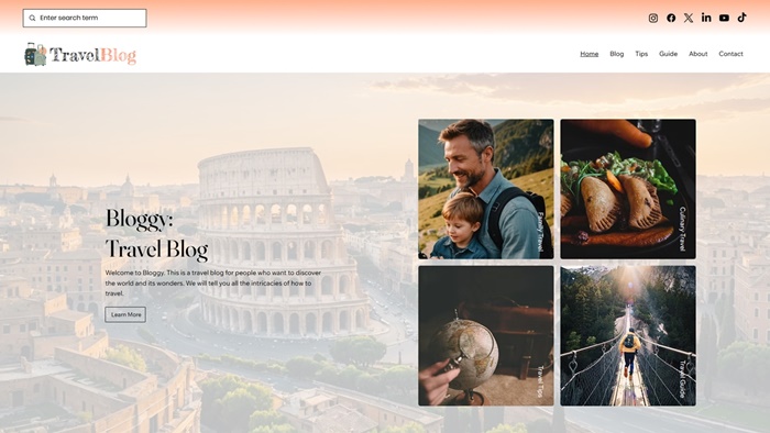 Wix Travel Blog Template