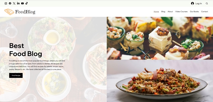 Wix Food Blog Template