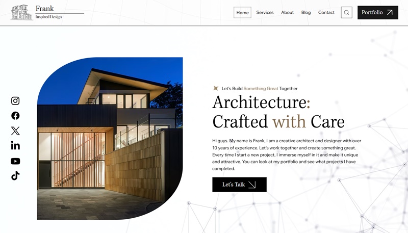 Wix Architect Portfolio & Architecture website template
