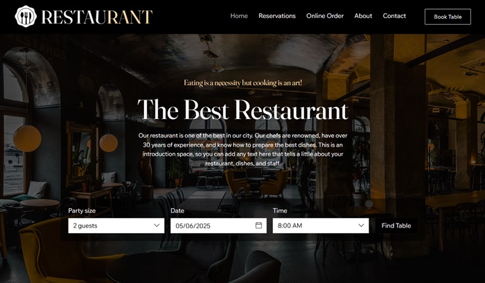 Wix Restaurant Website Template