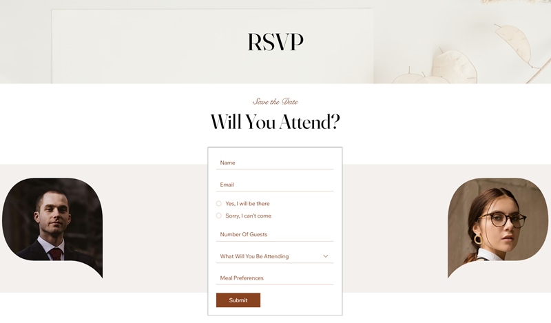 Best Wix Wedding Invitation & RSVP Website Template