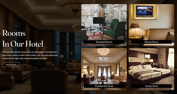 Wix Hotel Booking website template
