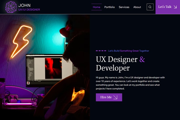 Wix UX & UI Portfolio Website Template