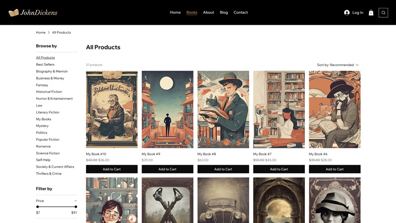 Wix Writer and Author Website Template