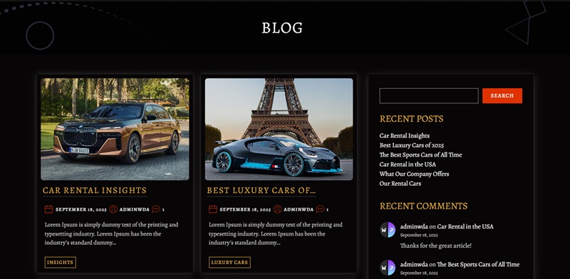 Best WordPress Car Rental Theme - WooCommerce Integrated