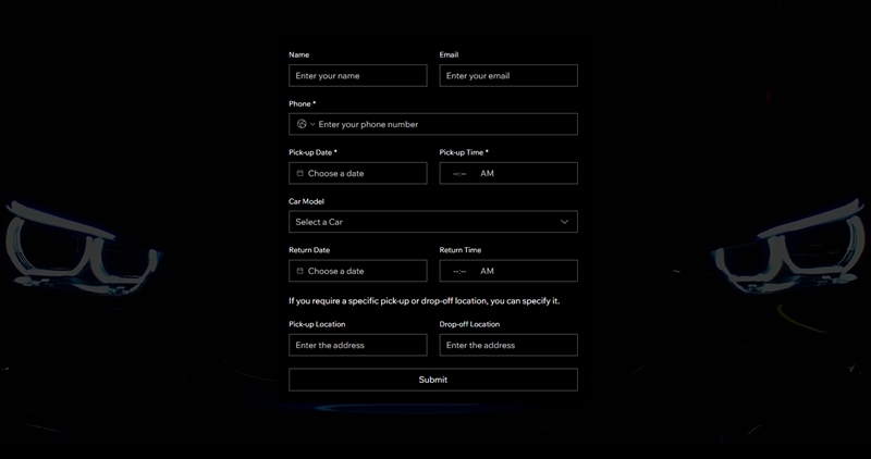 Best Wix Car Rental Website Template