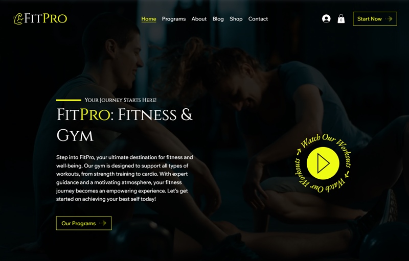 Best Wix Fitness and Gym Clinic Website Template