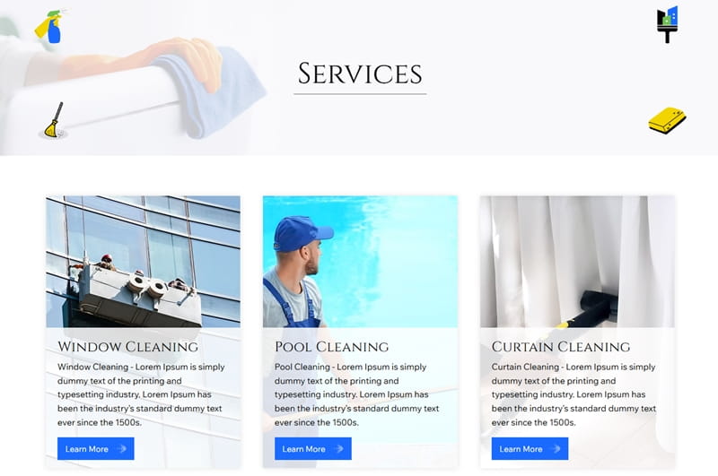 Wix Cleaning Service Website Template