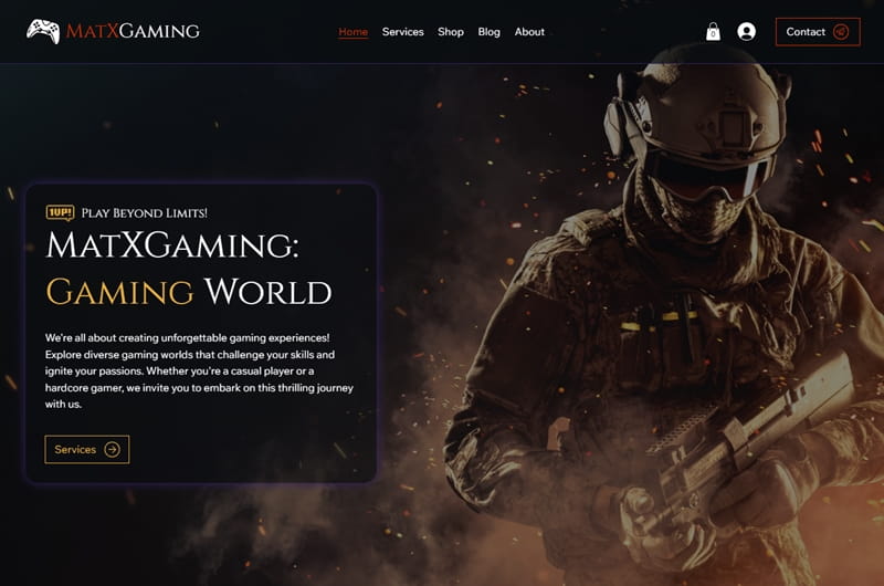 Wix MatX: Game & Gaming Template