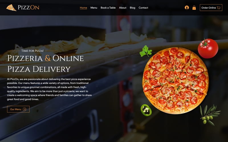 Wix Pizzeria: Pizza Menu Template