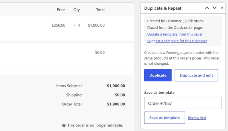 Duplicate & Repeat Orders for WooCommerce