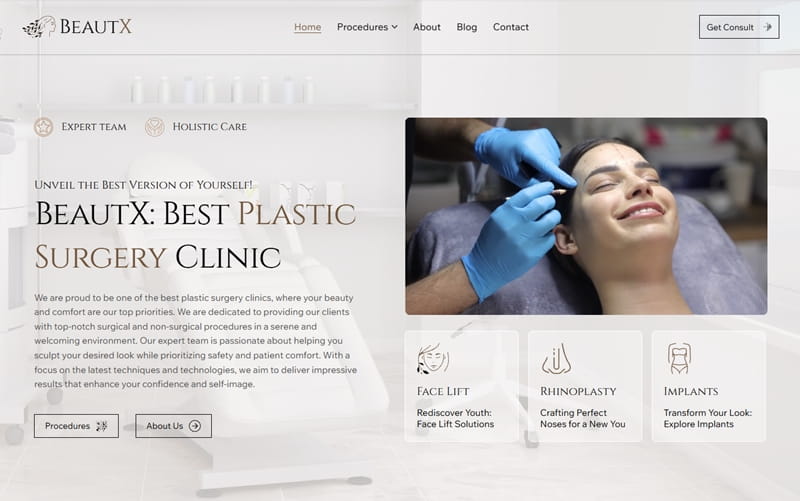 Wix Plastic Surgery Template